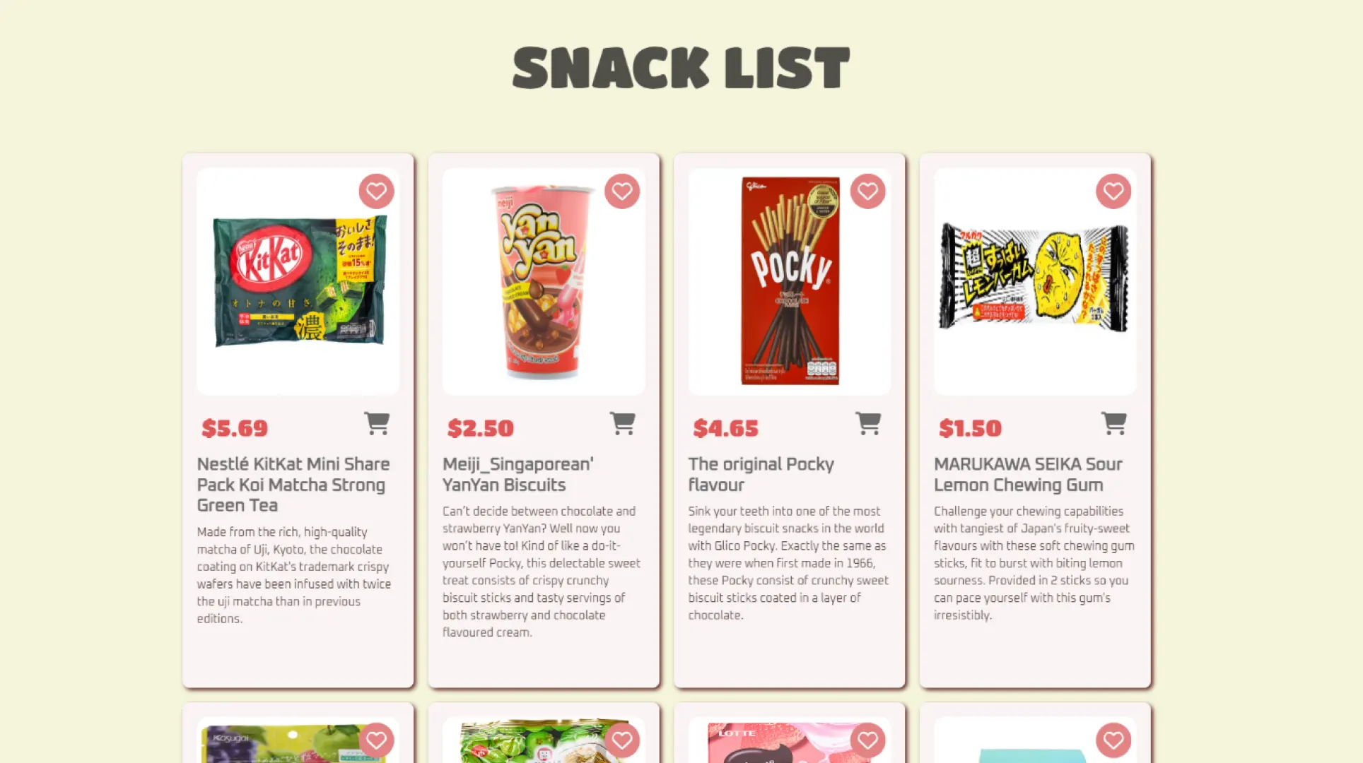 Snack Page
